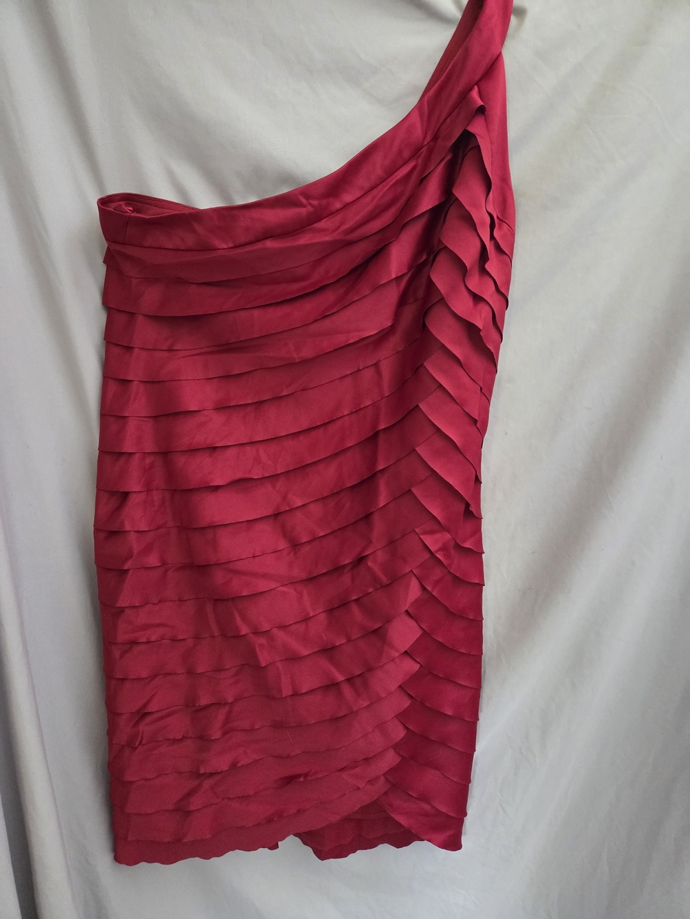 Alex Evenings Petite One-Shoulder Cocktail Dress - Raspberry